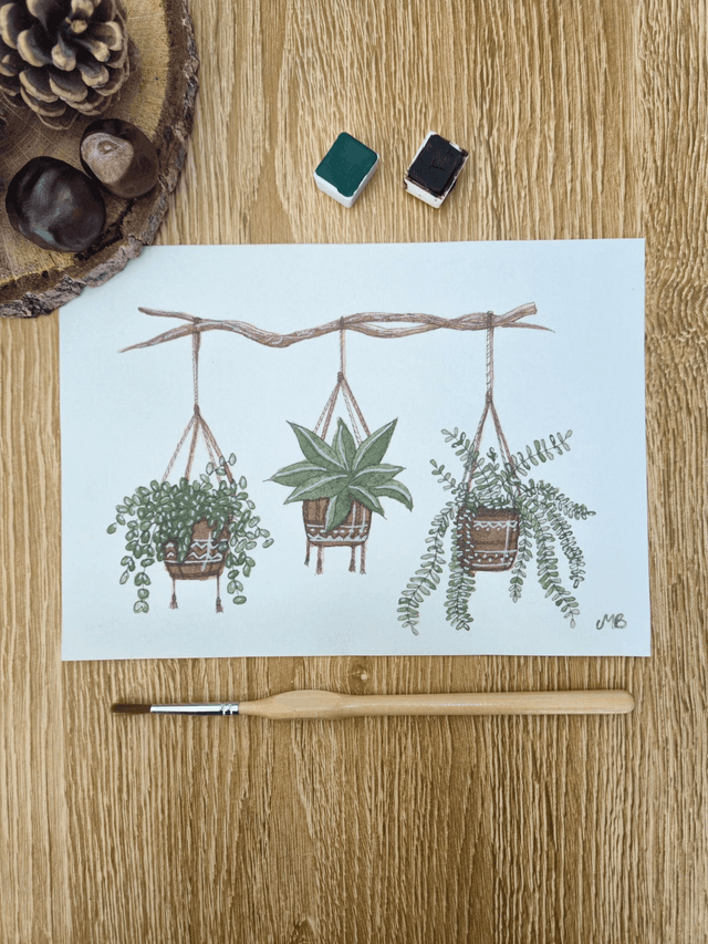 Affiche &quot;Pots suspendus&quot;